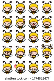 Cute bee mascot vector designs