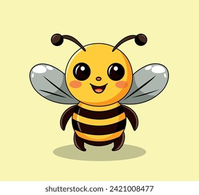 cute bee mascot vector illustration