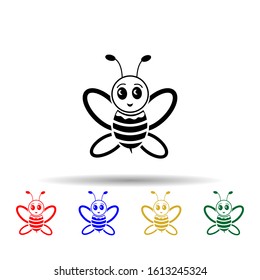 cute bee multi color style icon. Simple glyph, flat vector of beekeeping icons for ui and ux, website or mobile application