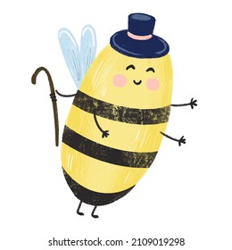 Abeja corta sobre fondo blanco aislado