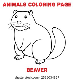 Cute BEE outline art illustration coloring page book for kids