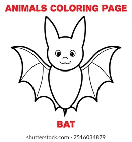 Cute BEE outline art illustration coloring page book for kids