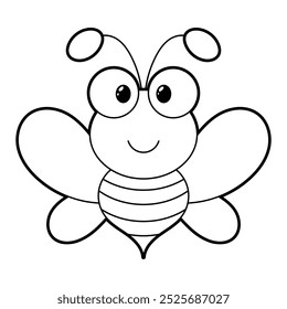 Cute Bee Outline Colouring Page for Kids