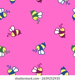 Cute bee pattern background vector design