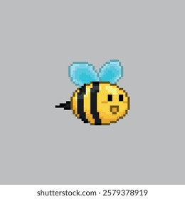 Cute bee, pixel art animal