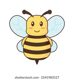 Cute bee Premium vector isolated Animal cartoon style