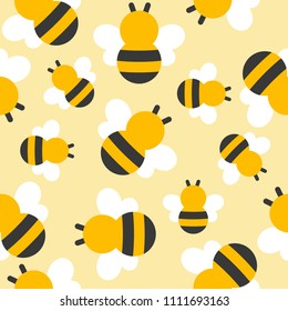 cute bee seamless pattern for wallpaper or wrapping paper