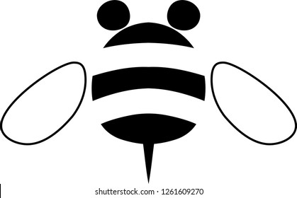Cute bee silhouette