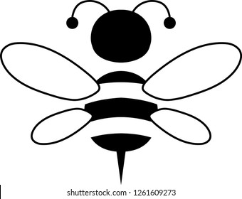 Cute bee silhouette