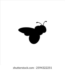 cute bee silhouette icon vector flat design.