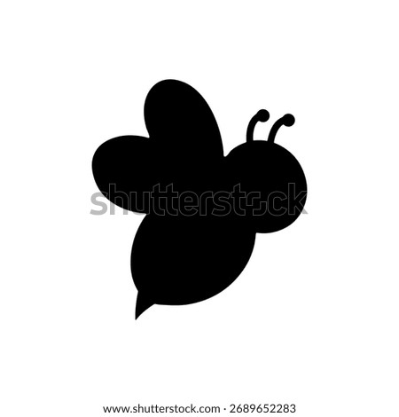Cute bee silhouette icon vector flat design.