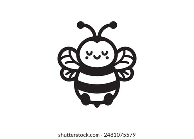Cute Bee Silhouette Vector Art