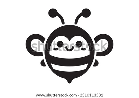 cute bee silhouette vector art illustration