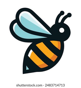 Cute Bee Silhouette Vector Illustration Design 