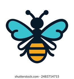 Cute Bee Silhouette Vector Illustration Design 