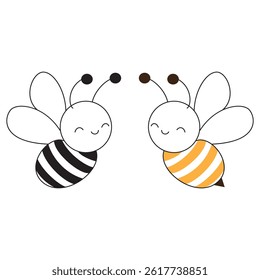 Cute Bee simple clip art illustration