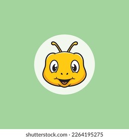 Cute bee smiling face cartoon illustration