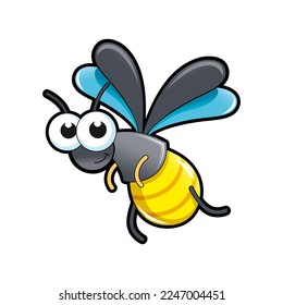 Cute BEE smiling illustration vector.