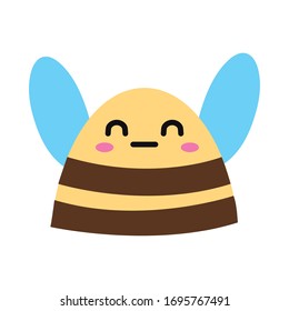 cute bee spring flat style vector illustration design