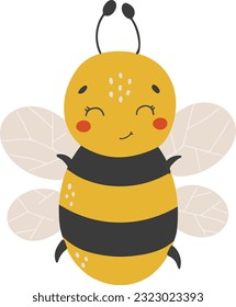 Cute bee vector, Abstract bee illustration, Vector for children