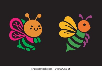 Cute Bee Vector Art Illustration 