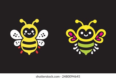 Arte vectorial de abeja lindo ilustración
