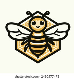 A cute bee vector art illustration