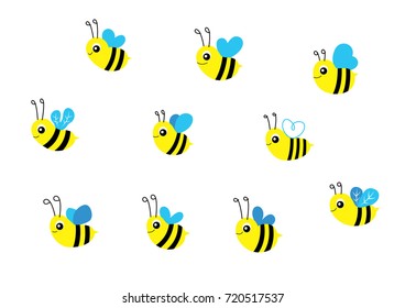 cute bee vector collection