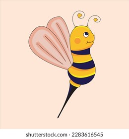 cute bee vector design with baby color
