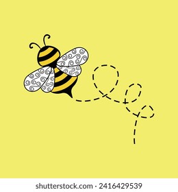 cute bee vector illustration design. suitable for sticker, mug, t-shirt, etc. Eps 10.