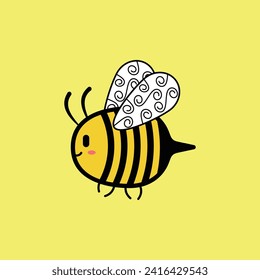 cute bee vector illustration design. suitable for sticker, mug, t-shirt, etc. Eps 10.