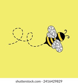 cute bee vector illustration design. suitable for sticker, mug, t-shirt, etc. Eps 10.