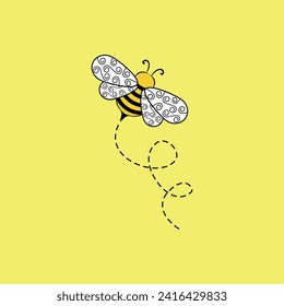 cute bee vector illustration design. suitable for sticker, mug, t-shirt, etc. Eps 10.