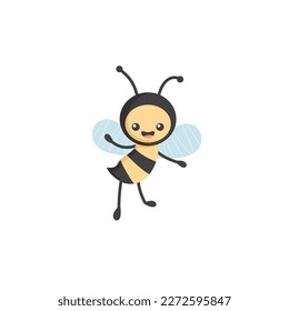 Cute bee vector illustration.  Funny character