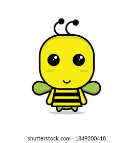 cute bee vector on white background