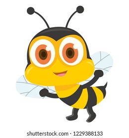 A cute bee walking and showing his sting