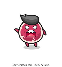 cute beef cartoon in a very angry pose , cute style design for t shirt, sticker, logo element