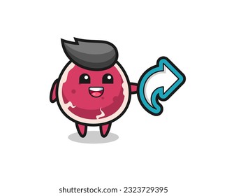 cute beef hold social media share symbol , cute style design for t shirt, sticker, logo element