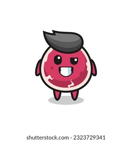 cute beef mascot with an optimistic face , cute style design for t shirt, sticker, logo element