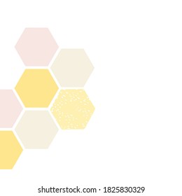Colmena de colmena con celdas de cuadrícula hexagonales en la ilustración vectorial de fondo blanco.