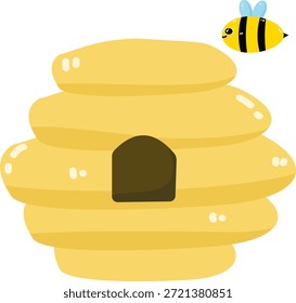 Ilustración vectorial plana linda del panal de abeja