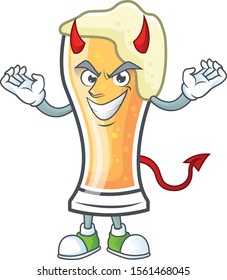 Cute beer glass with the devil mascot