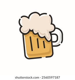 Cute Beer Icon Simple Design