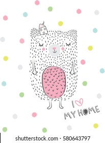cute beer illustration for apparel or other uses,in vector.
