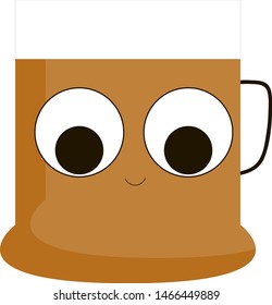 Cute beer, illustration, vector on white background.