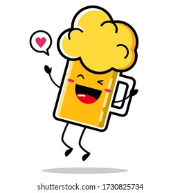 Cute beer mascot vector design