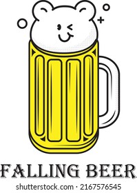 It's a cute beer in vector form,
character logo,illustration,beer character