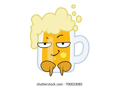 Cute Beer . Vector Illustration.Isolated on white background.