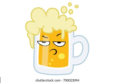 Cute Beer. Vector Illustration.Isolated on white background.