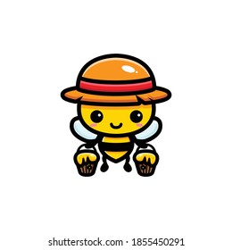 cute bees hauling buckets full of honey